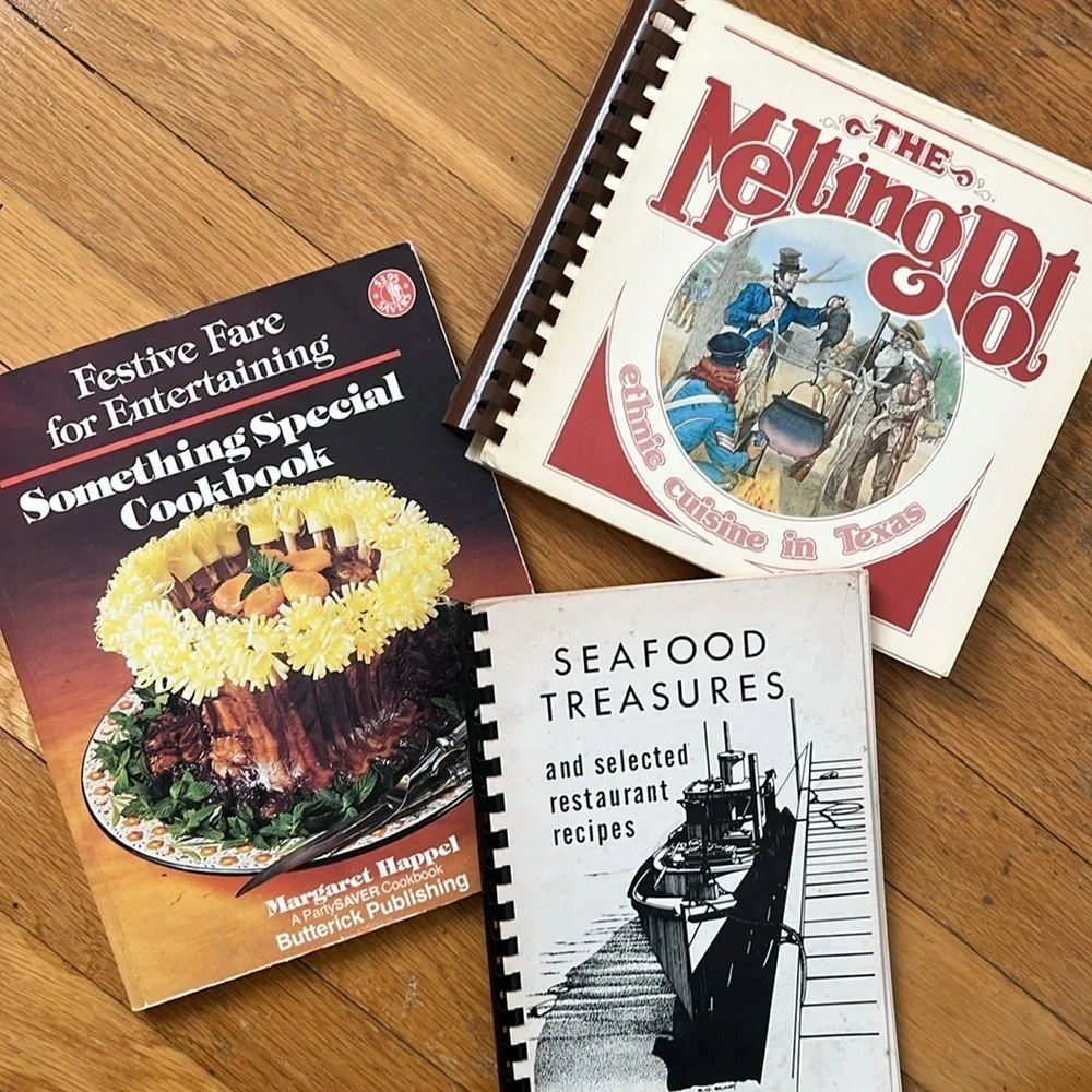 Vintage Cookbook Bundle of 3 Special Cusines Seafood Holiday Ethnic